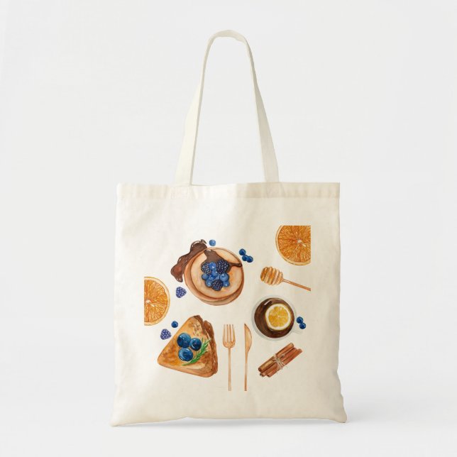 Modern Pancakes Kitchen Beauty Breakfast Tote Bag (Front)