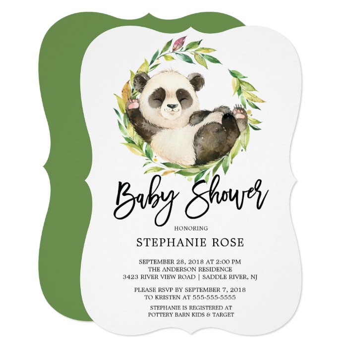 panda baby shower invitations