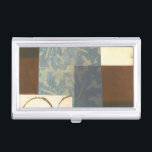 Modern Panel Painting Business Card Holder<br><div class="desc">A Norman Wyatt original,  this work is a modern panel painting with a number of different colors. Brown blends with grey,  cream and yellow in this piece. There are even a few circles in the bottom left corner of the work. Get your hands on this print today!</div>