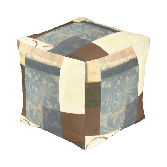 Modern Panel Painting Pouf (Angled Front)