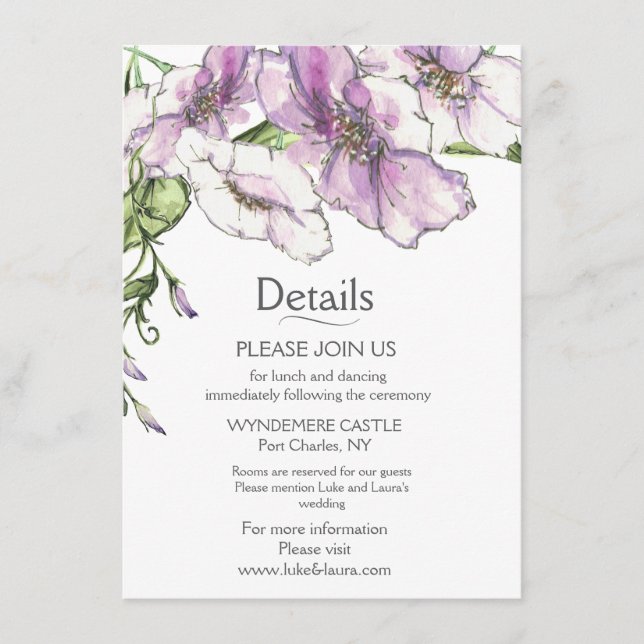 Modern Pansy  Enclosure Card (Front)