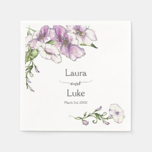 Modern Pansy Wedding Napkins