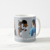 Modern PAPA 4 Photo Silver Gray Happy Father's Day Coffee Mug (Front Right)