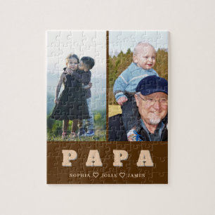 Modern Papa Puzzle with Grandkids’ Photos