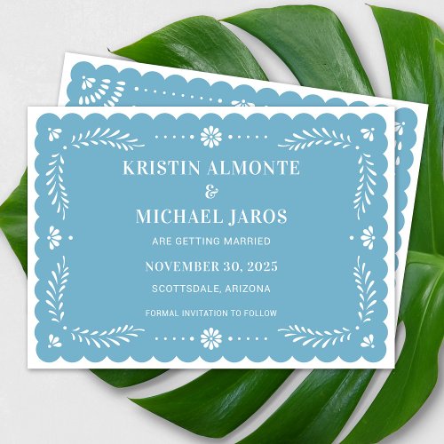 Modern Papel Picado Save The Date Invitation