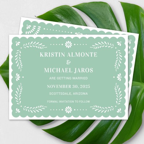 Modern Papel Picado Save The Date Invitation