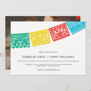 Modern Papel Picado Wedding Invitation