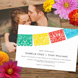 Modern Papel Picado Wedding Invitation