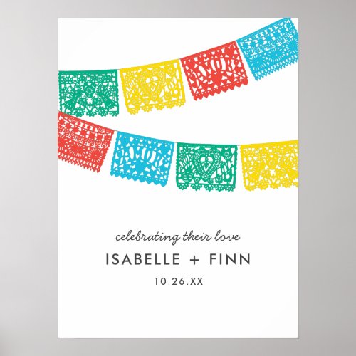 Modern Papel Picado Wedding Sign