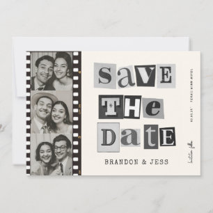 Modern Paper cut Save the date Photo Qr Code