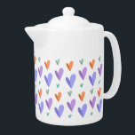 Modern Paper Hearts Pattern Teapot<br><div class="desc">Inspired by the art of paper folding this modern heart pattern is designed to resemble flower petals.</div>