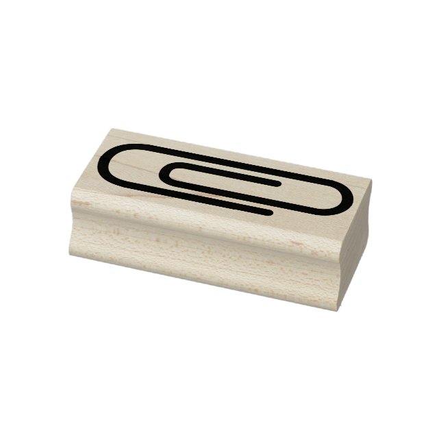 Modern Paperclip Silhouette Rubber Stamp (Stamp)