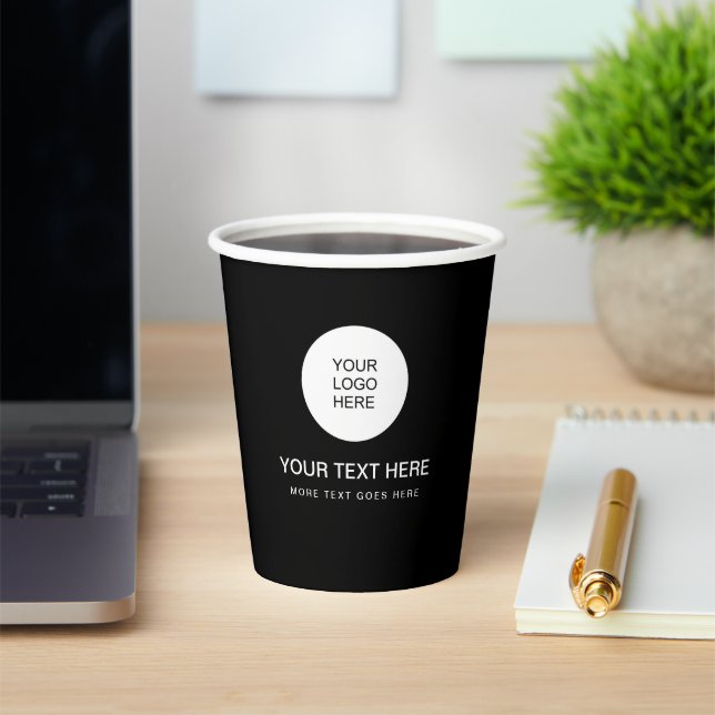 Modern Papercup Business Logo Text Template Lid Paper Cups (Insitu)