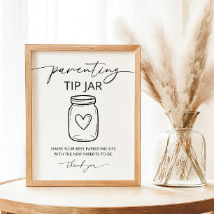 Modern Parenting Tips Baby Shower Party Game Poster