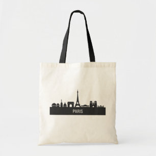 Modern Paris, France City Stylized Skyline Tote Bag