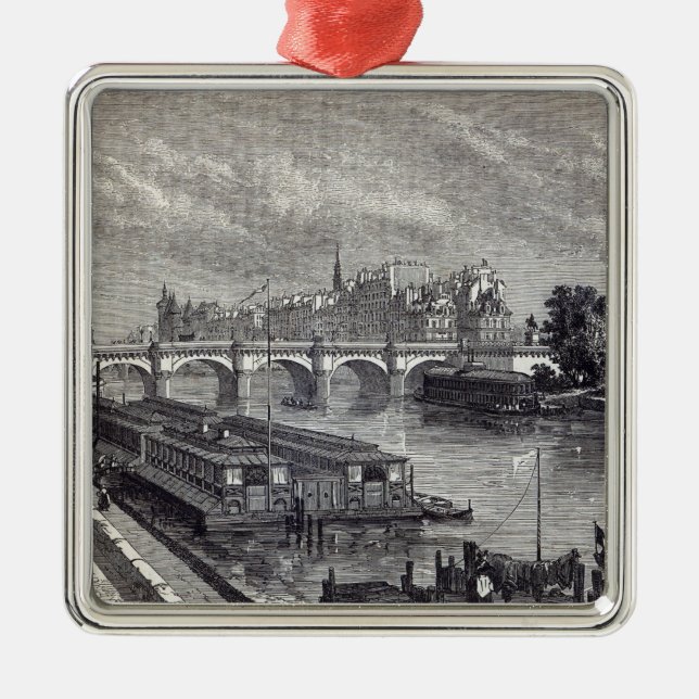 Modern Paris: The Pont Neuf, 1845 Metal Ornament (Front)