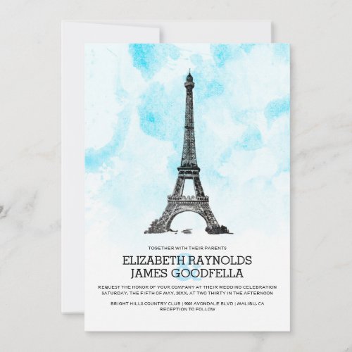 Modern Paris Wedding Invitations