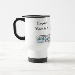 Modern Paris Window Silhouette Aesthetic Travel Mug