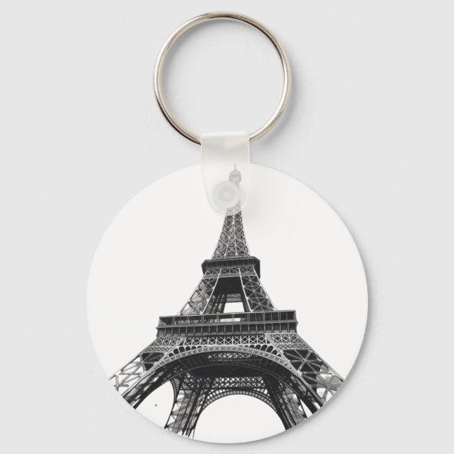 Modern Parisian Eiffel Tower Paris French Tote Bag Keychain (Front)