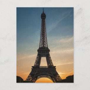 Modern Parisian Sunset Eiffel Tower Paris French Postcard