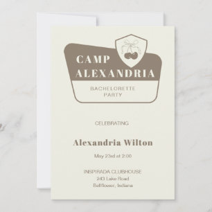 Modern Park Camping Bachelorette Party Invitation
