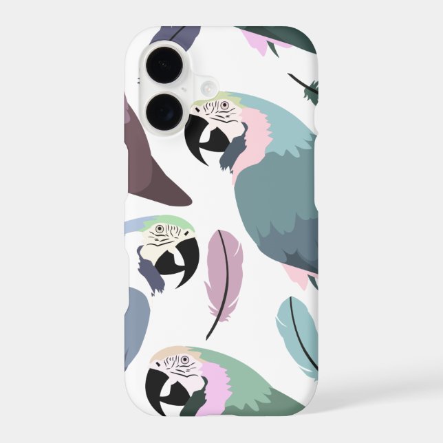 Modern Parrots Tropical Pattern  Case-Mate iPhone Case (Back)