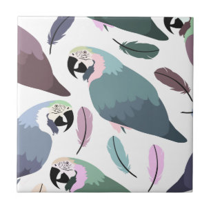 Modern Parrots Tropical Pattern  Ceramic Tile