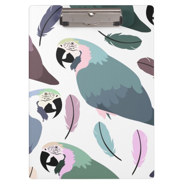 Modern Parrots Tropical Pattern  Clipboard (Front)