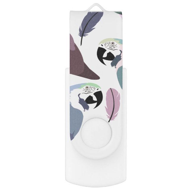 Modern Parrots Tropical Pattern  Flash Drive (Front Vertical)