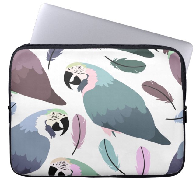 Modern Parrots Tropical Pattern  Laptop Sleeve (Front)