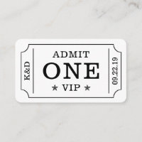 Modern Party Admission Ticket - Black & White