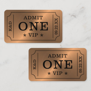 Modern Party Admission Ticket - Rose Gold Enclosure Card