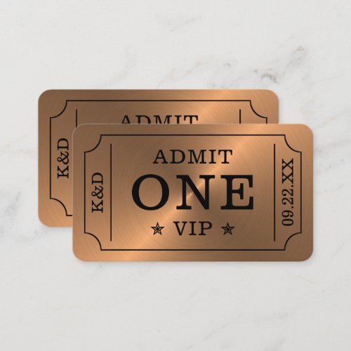 Modern Party Admission Ticket _ Rose Gold Enclosure Card