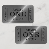 Modern Party Admission Ticket - Silver