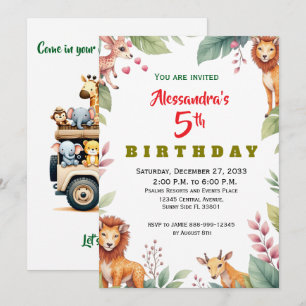 Modern Party Animals Jungle Safari Invitation