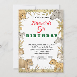 Modern Party Animals Jungle Safari Invitation