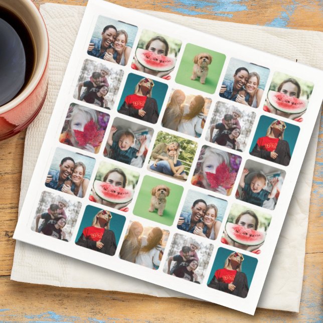 Modern Party Photo Collage Pattern  Napkins (Creator Uploaded)