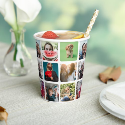 Modern Party Photo Collage Pattern  Paper Cups