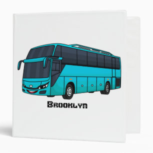 Modern passenger bus cartoon illustration 3 ring binder