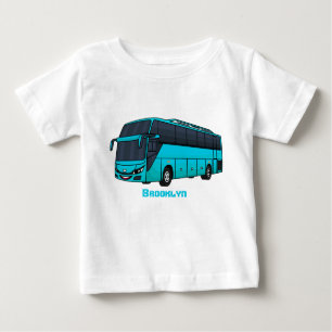 Modern passenger bus cartoon illustration baby T-Shirt