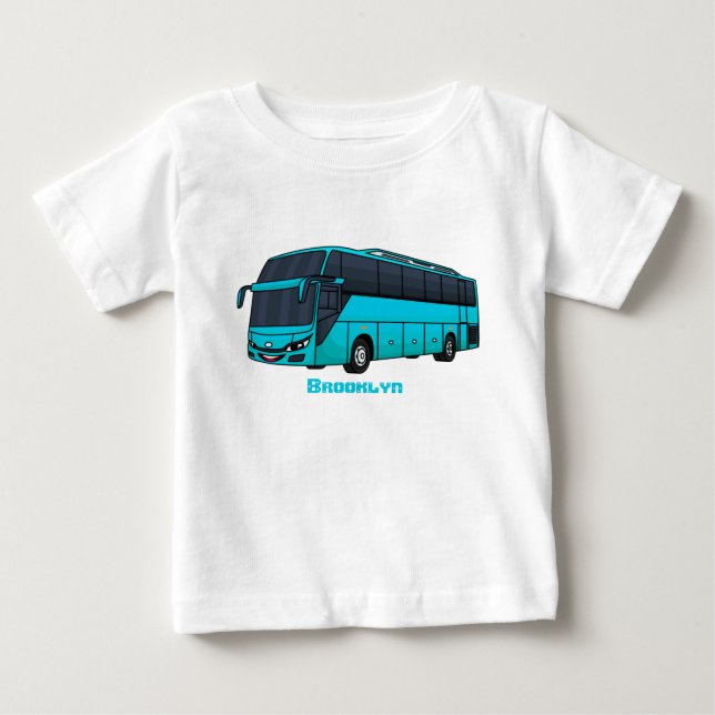 Modern passenger bus cartoon illustration baby T-Shirt (Front)