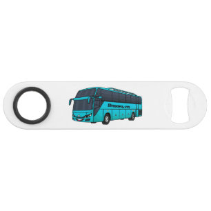 Modern passenger bus cartoon illustration bar key