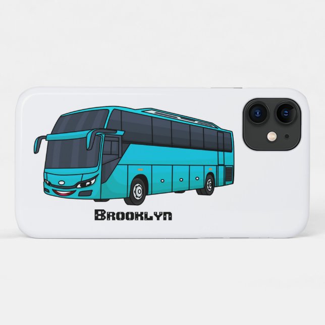 Modern passenger bus cartoon illustration Case-Mate iPhone case (Back (Horizontal))