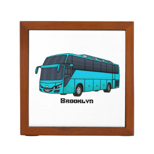 Modern passenger bus cartoon illustration desk organizer
