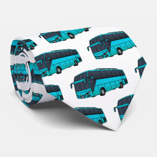 Modern passenger bus cartoon illustration neck tie
