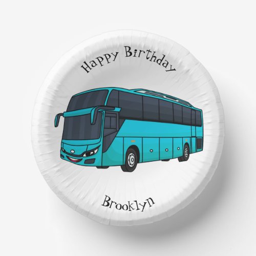 Modern passenger bus cartoon illustration paper bowls