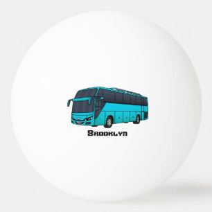 Modern passenger bus cartoon illustration  ping pong ball