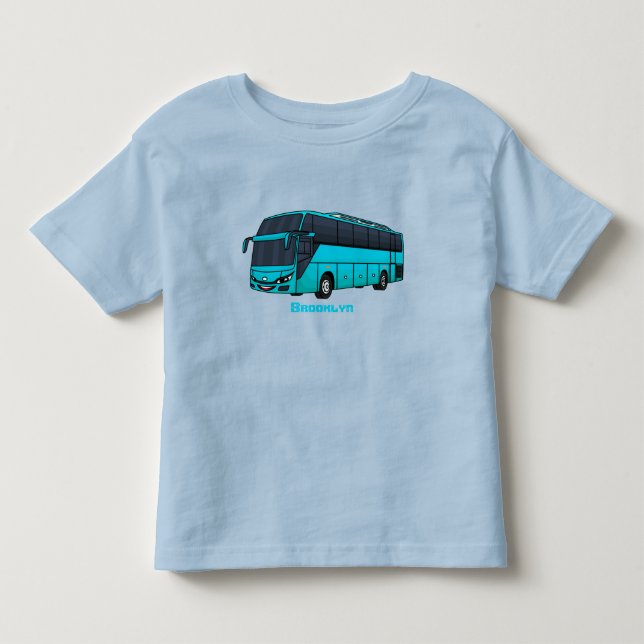 Modern passenger bus cartoon illustration  toddler t-shirt (Front)