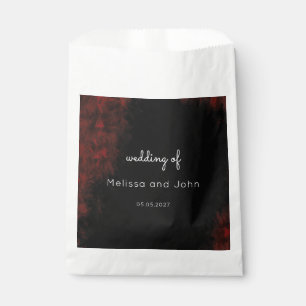 Modern Passionate Red 'n Black Wedding Design Favor Bag
