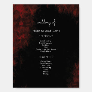 Modern Passionate Red 'n Black Wedding Design Foam Board